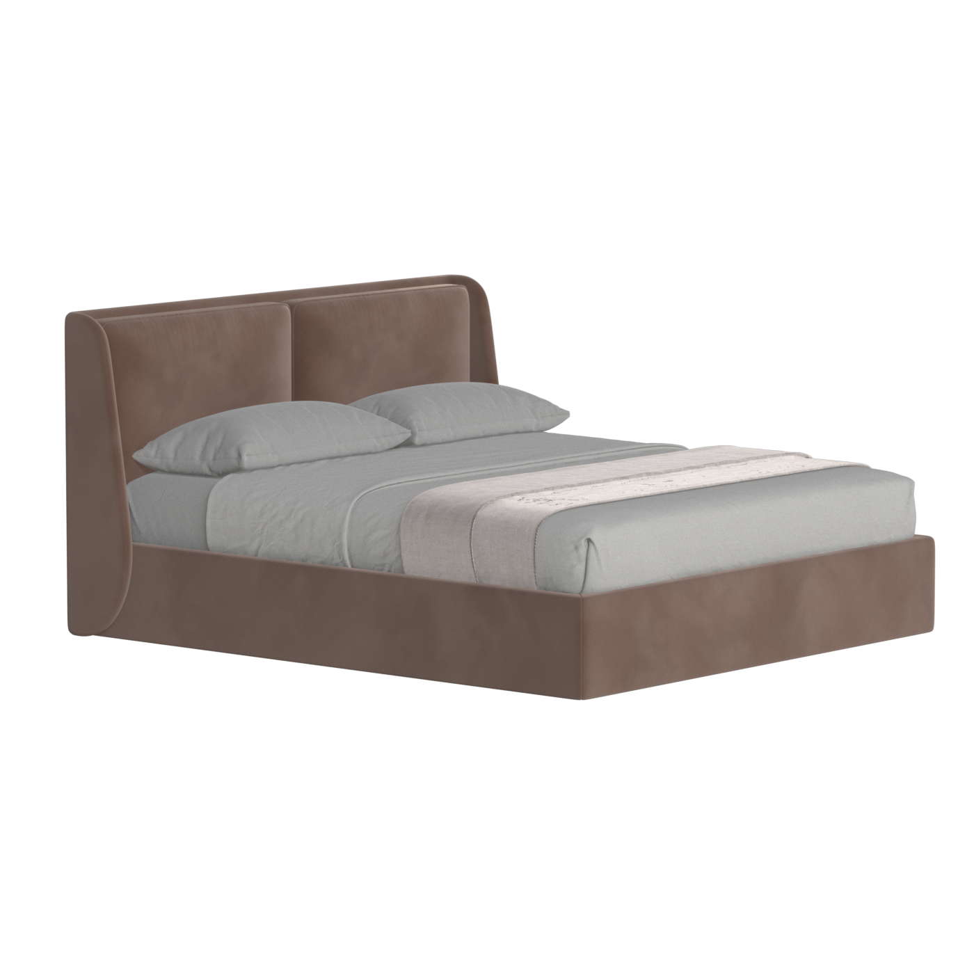 Lit double rembourré Ruby en tissu haut de gamme 
