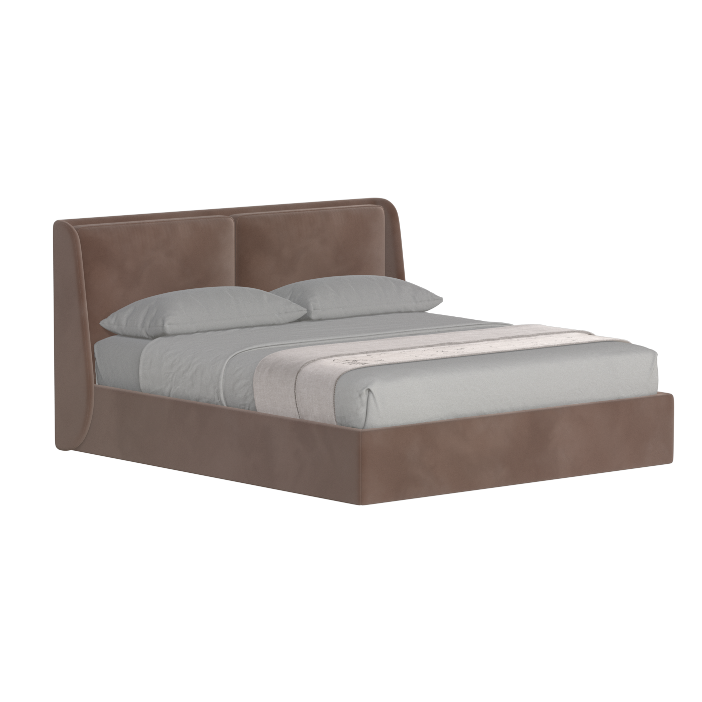 Lit double rembourré Ruby en tissu haut de gamme 