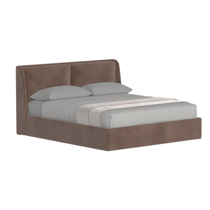 Lit double rembourré Ruby en tissu haut de gamme 