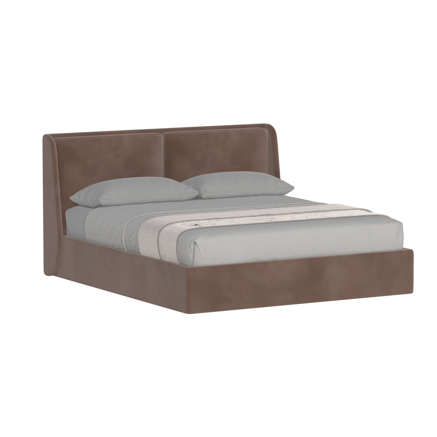 Lit double rembourré Ruby en tissu haut de gamme 