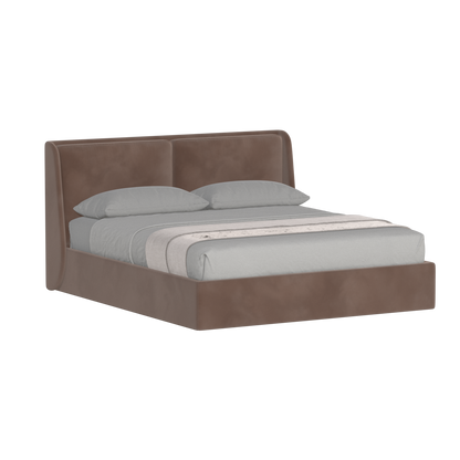Lit double rembourré Ruby en tissu haut de gamme 