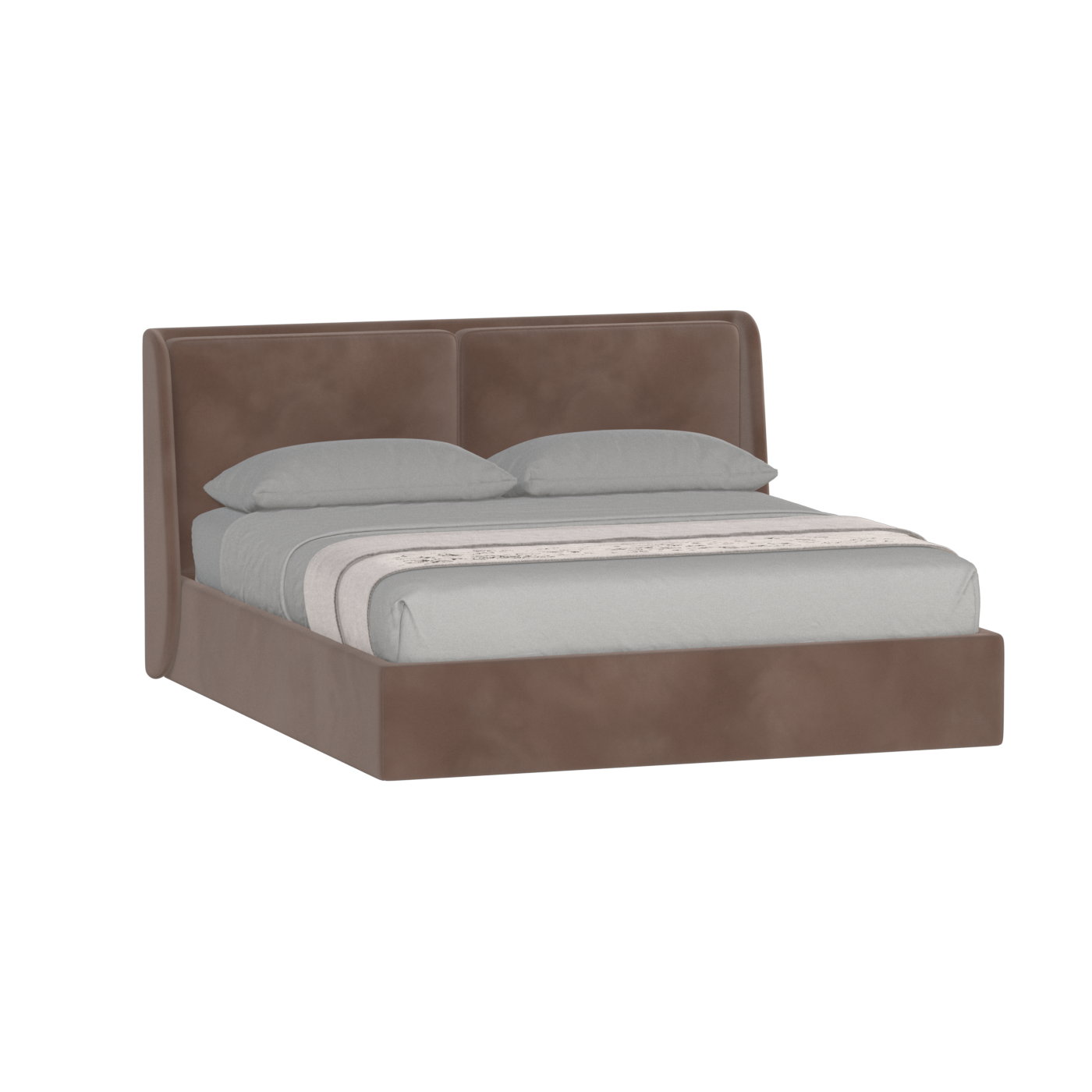 Lit double rembourré Ruby en tissu haut de gamme 