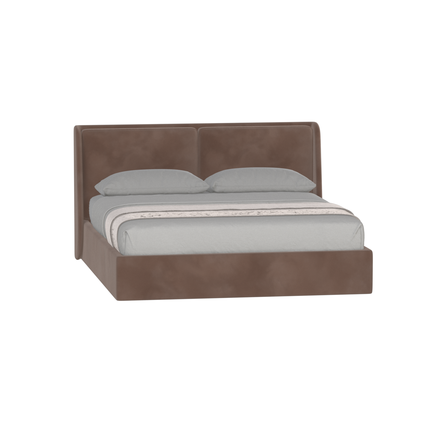 Lit double rembourré Ruby en tissu haut de gamme 