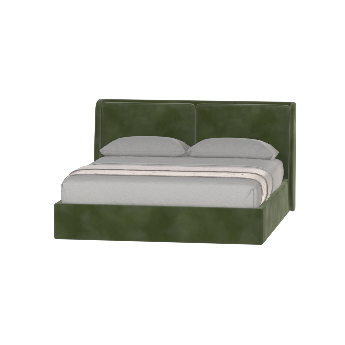 Lit double rembourré Ruby en tissu haut de gamme 
