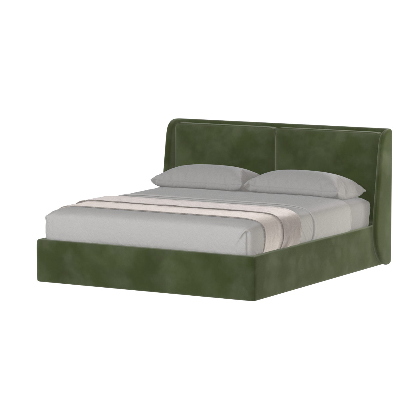 Lit double rembourré Ruby en tissu haut de gamme 