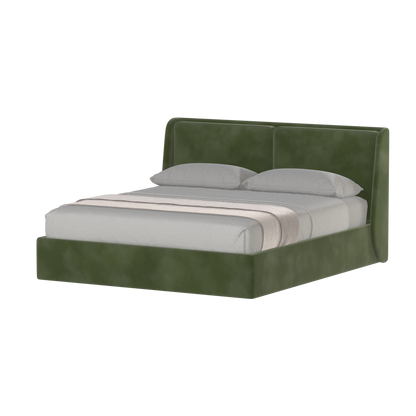 Lit double rembourré Ruby en tissu haut de gamme 