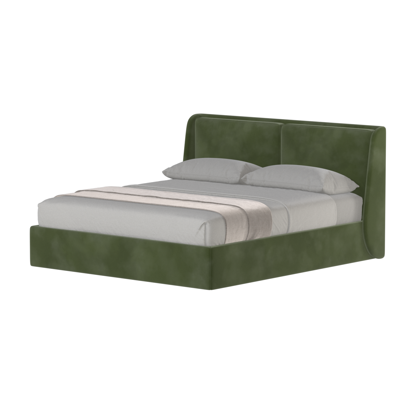 Lit double rembourré Ruby en tissu haut de gamme 