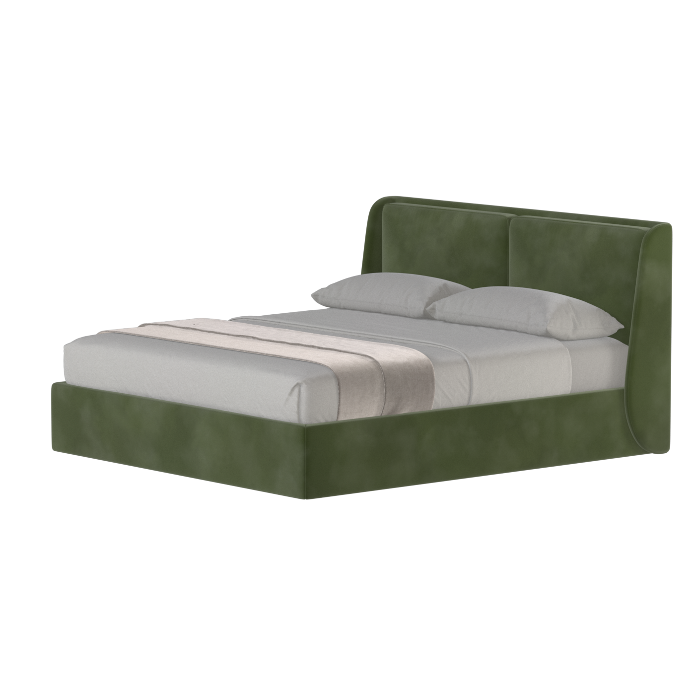 Lit double rembourré Ruby en tissu haut de gamme 