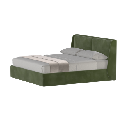 Lit double rembourré Ruby en tissu haut de gamme 