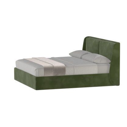 Lit double rembourré Ruby en tissu haut de gamme 