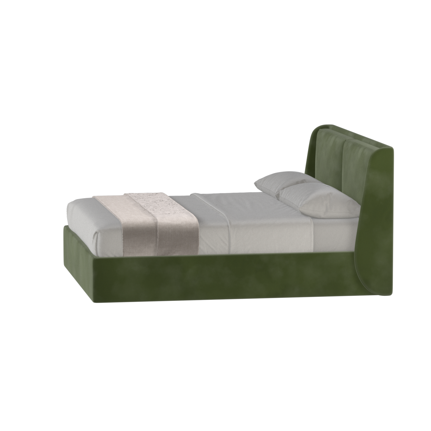 Lit double rembourré Ruby en tissu haut de gamme 