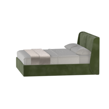 Lit double rembourré Ruby en tissu haut de gamme 