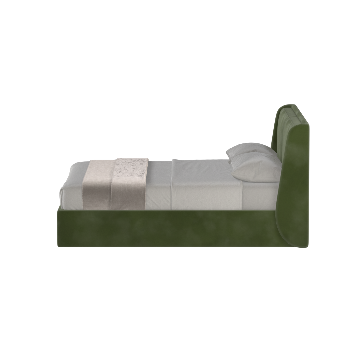 Lit double rembourré Ruby en tissu haut de gamme 