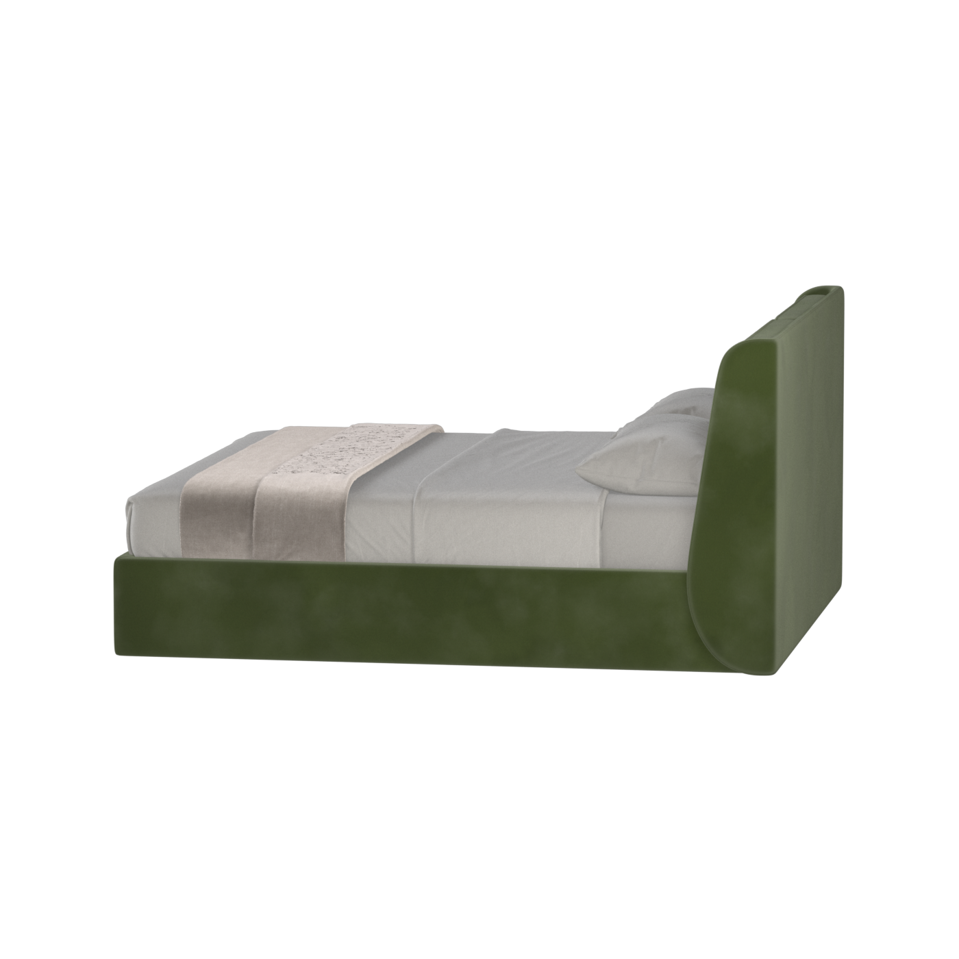 Lit double rembourré Ruby en tissu haut de gamme 