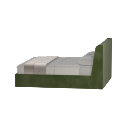 Lit double rembourré Ruby en tissu haut de gamme 