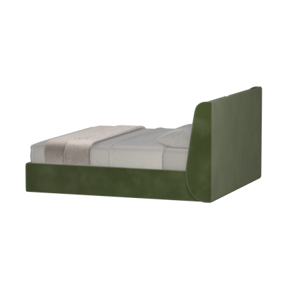Lit double rembourré Ruby en tissu haut de gamme 