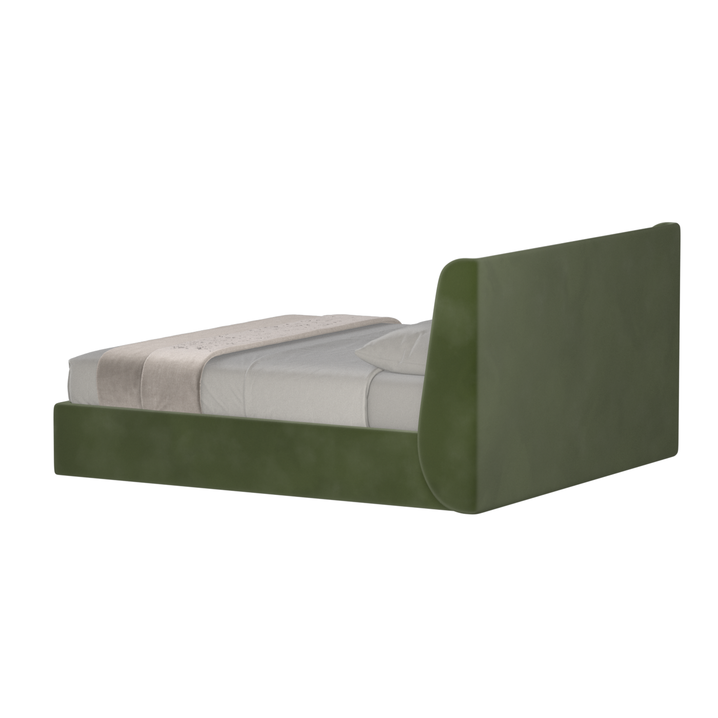 Lit double rembourré Ruby en tissu haut de gamme 