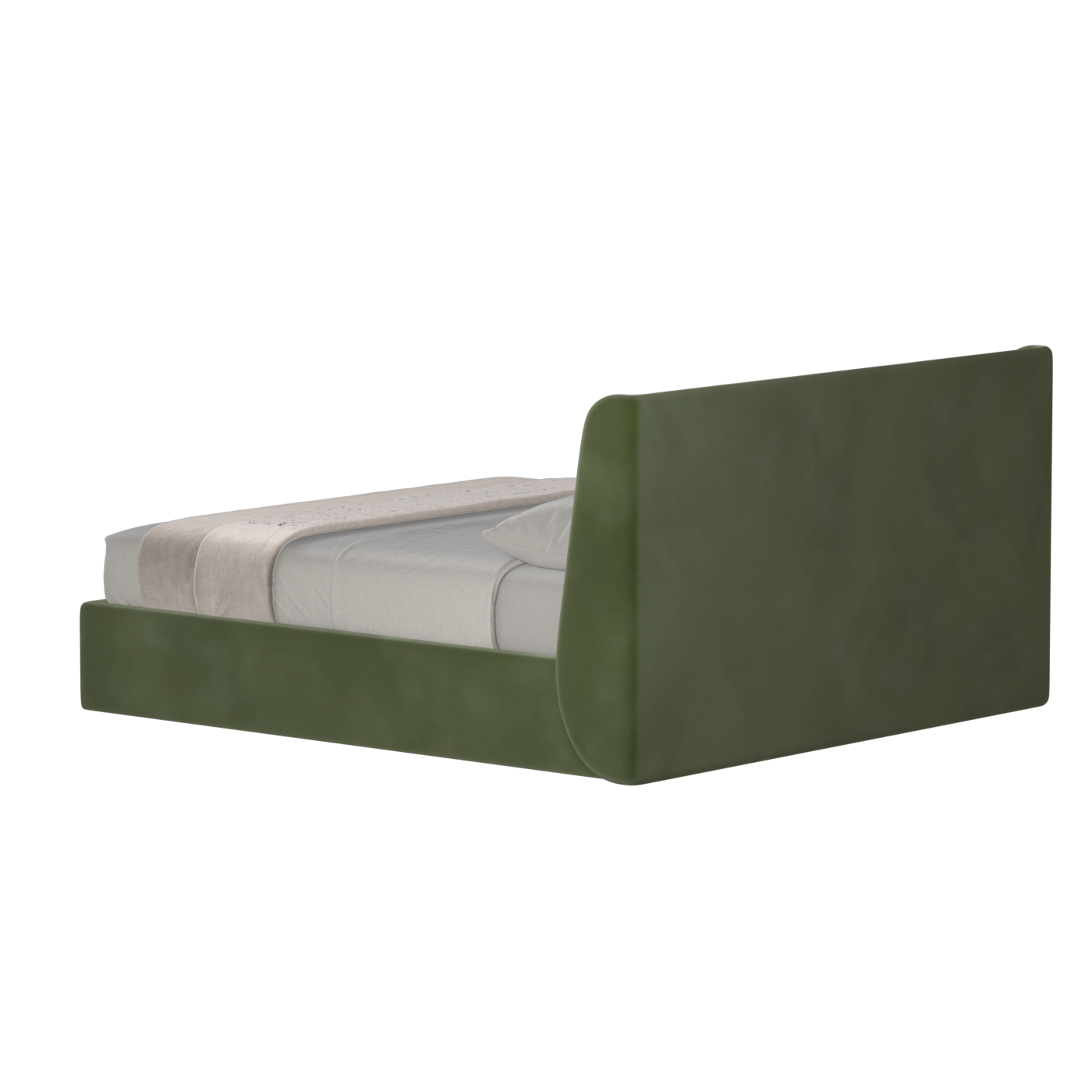 Lit double rembourré Ruby en tissu haut de gamme 