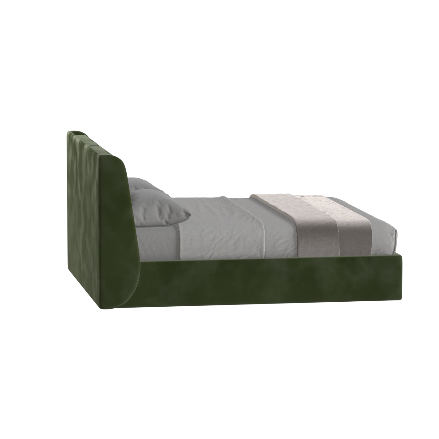 Lit double rembourré Ruby en tissu haut de gamme 
