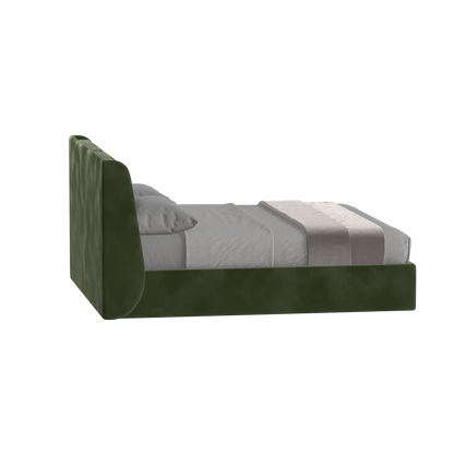 Lit double rembourré Ruby en tissu haut de gamme 