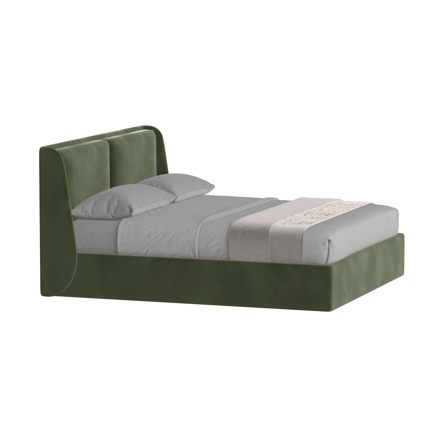 Lit double rembourré Ruby en tissu haut de gamme 