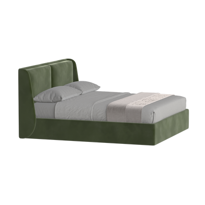 Lit double rembourré Ruby en tissu haut de gamme 