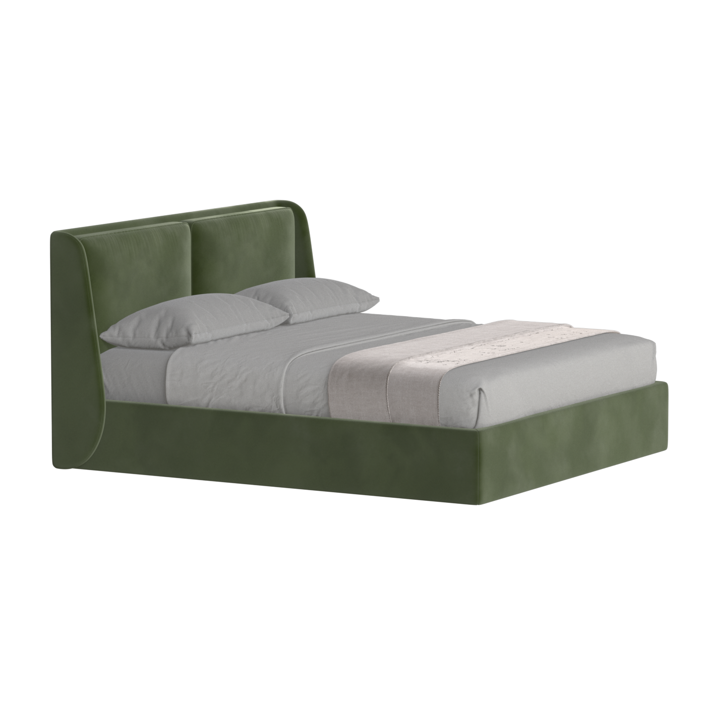 Lit double rembourré Ruby en tissu haut de gamme 