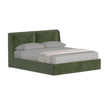 Lit double rembourré Ruby en tissu haut de gamme 