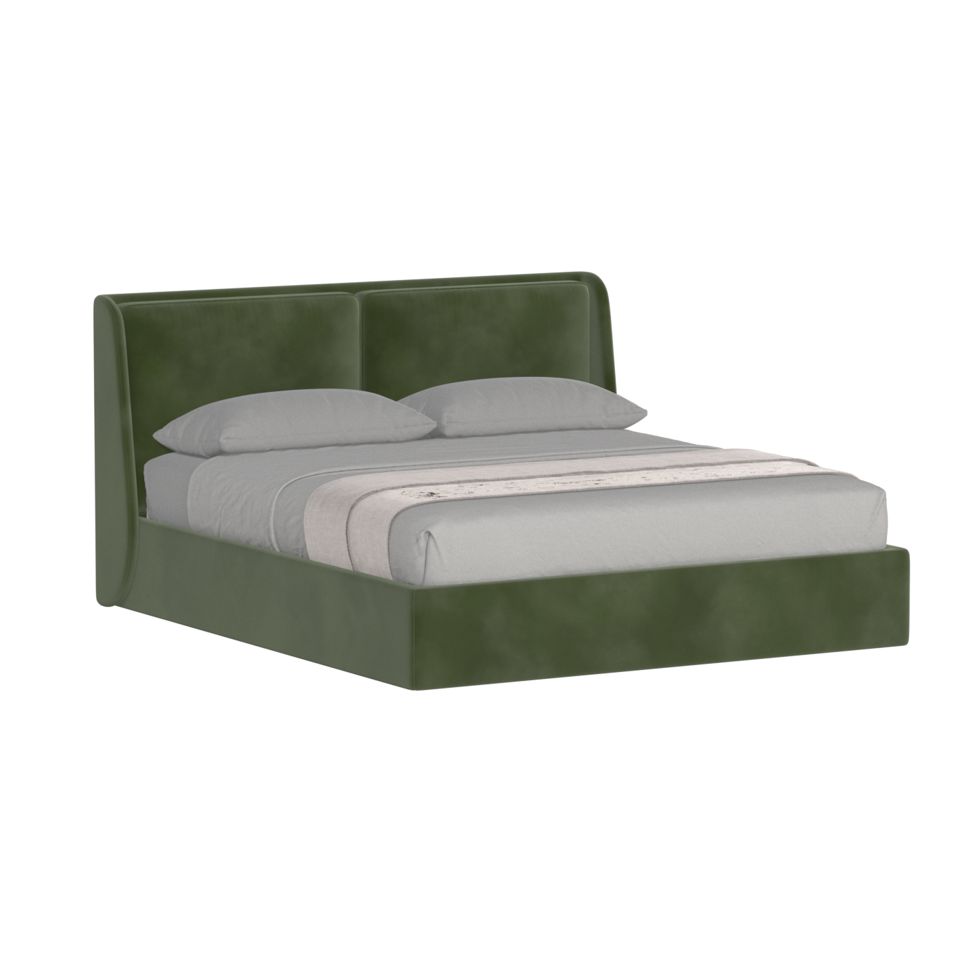 Lit double rembourré Ruby en tissu haut de gamme 