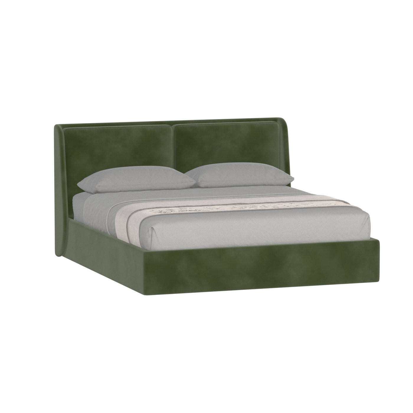 Lit double rembourré Ruby en tissu haut de gamme 