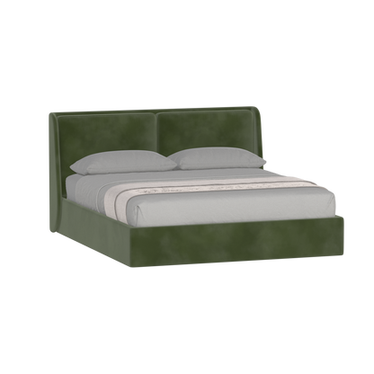 Lit double rembourré Ruby en tissu haut de gamme 