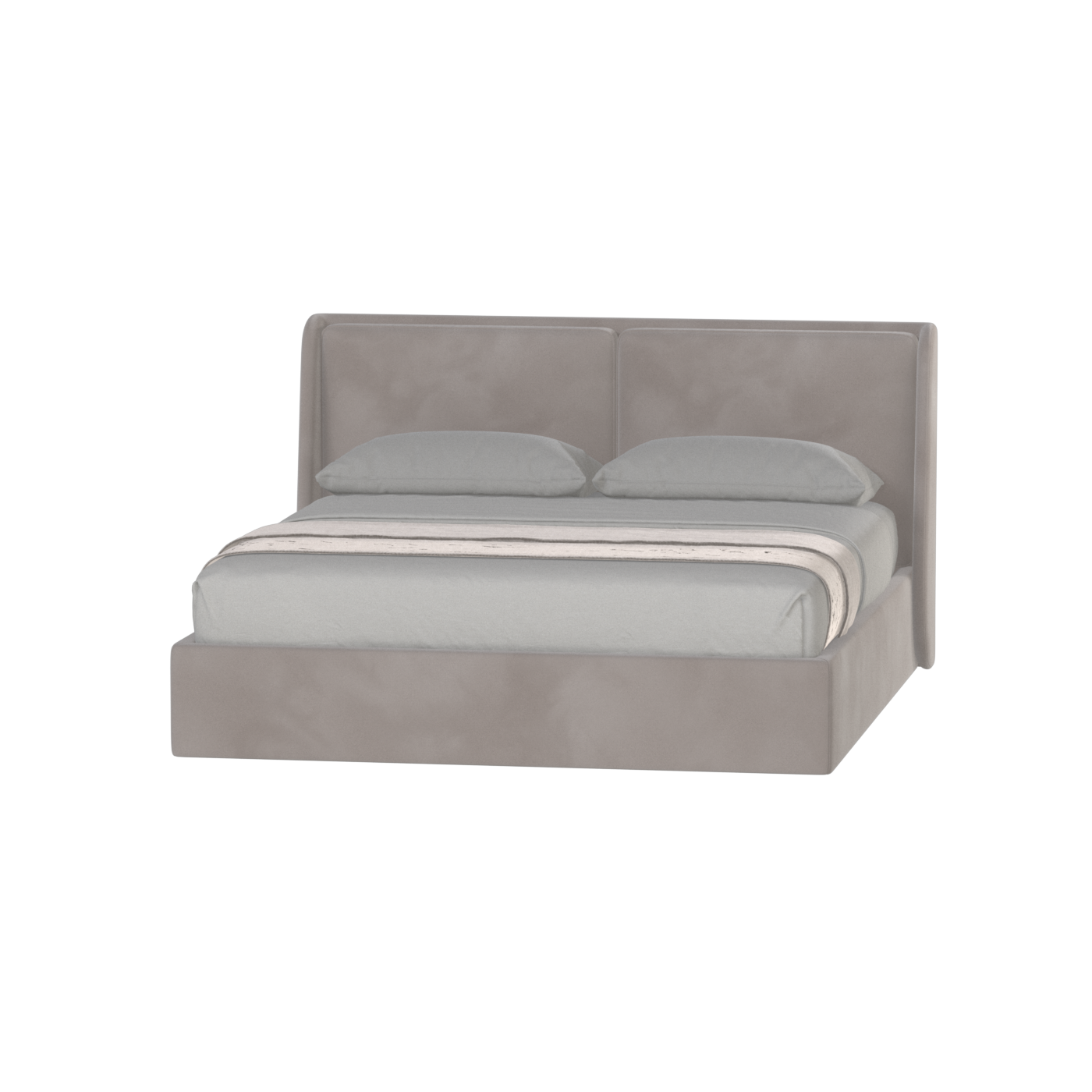 Lit double rembourré Ruby en tissu haut de gamme 