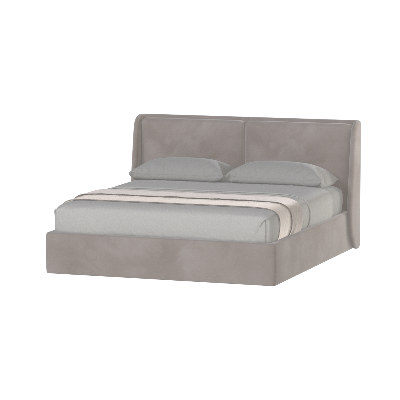 Lit double rembourré Ruby en tissu haut de gamme 