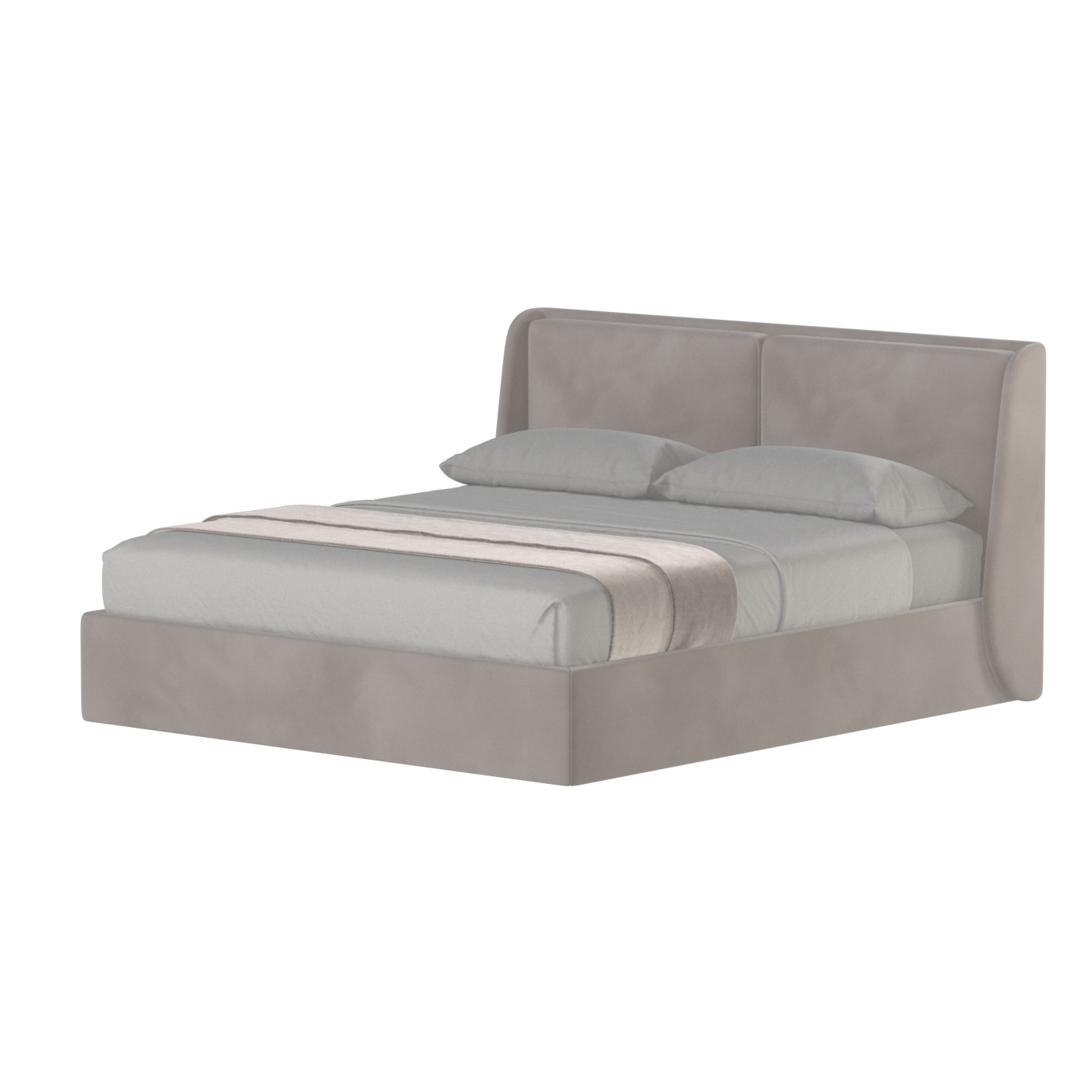 Lit double rembourré Ruby en tissu haut de gamme 