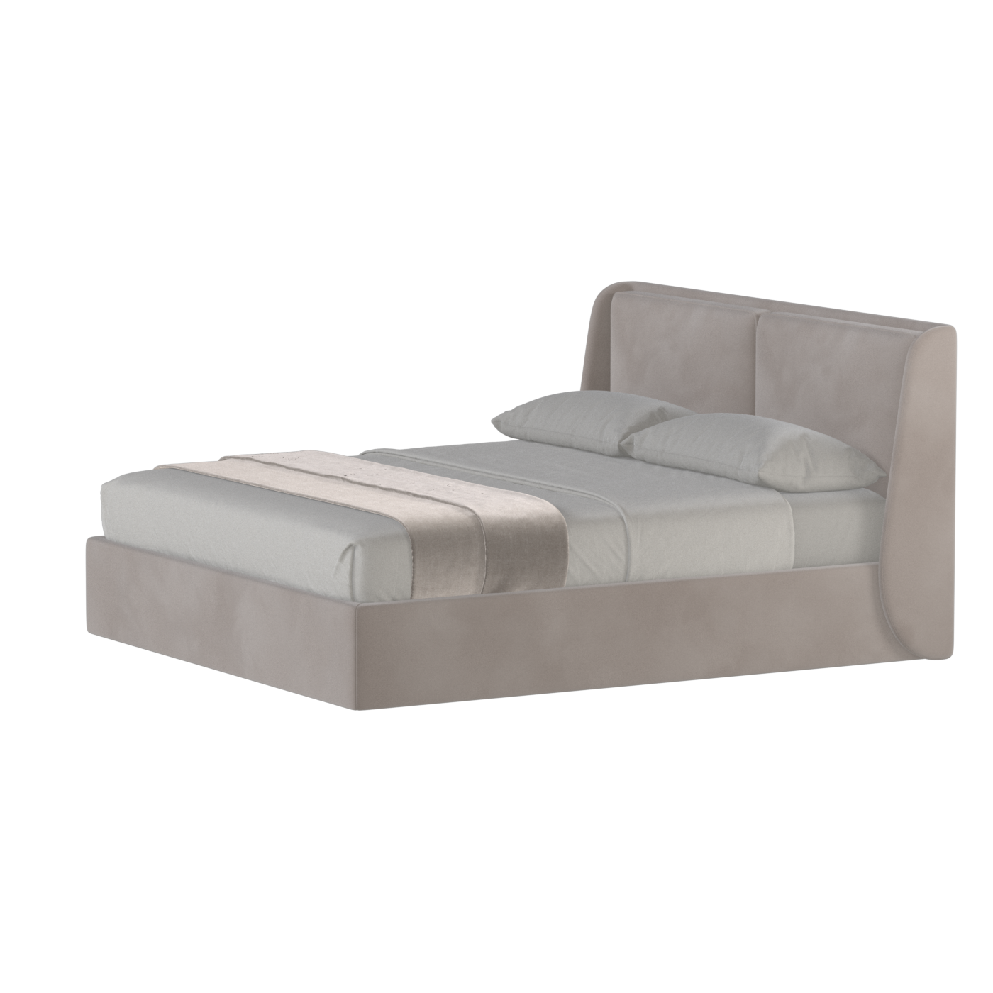 Lit double rembourré Ruby en tissu haut de gamme 