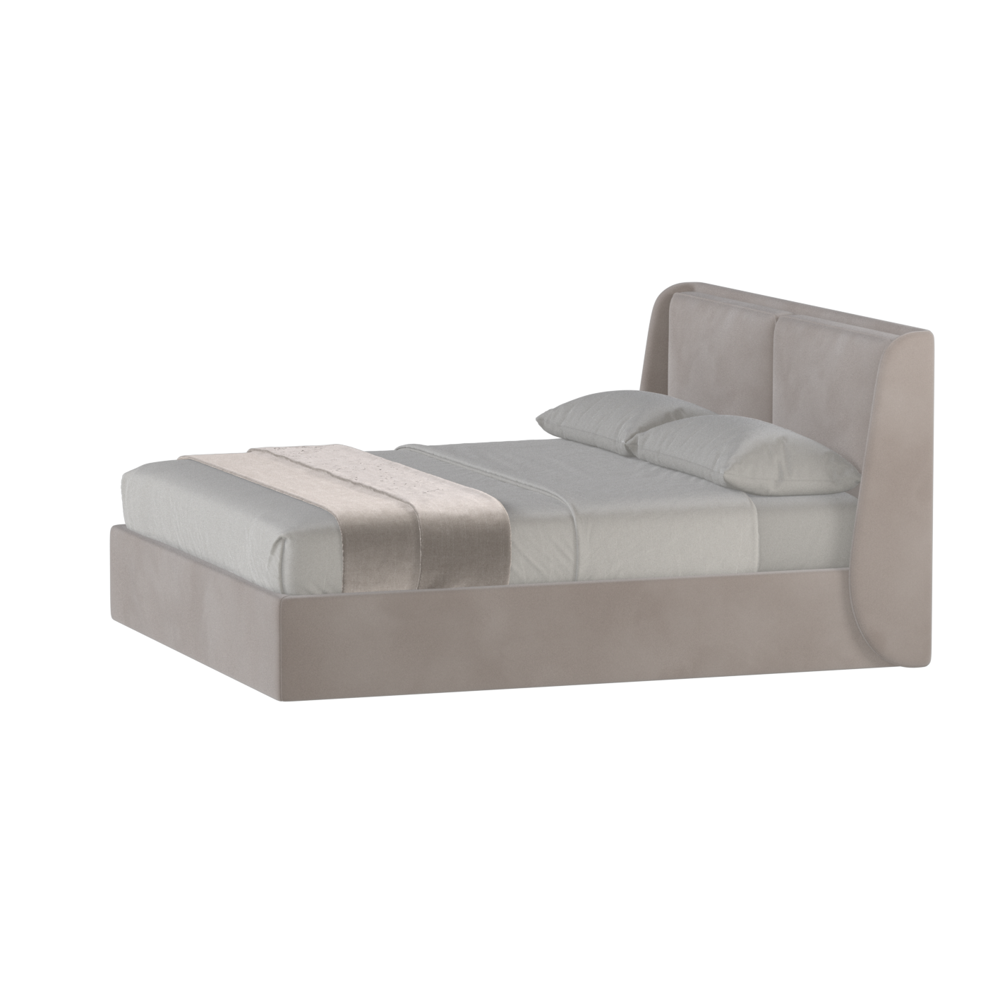 Lit double rembourré Ruby en tissu haut de gamme 