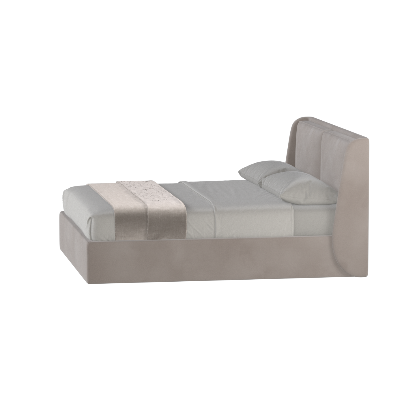 Lit double rembourré Ruby en tissu haut de gamme 