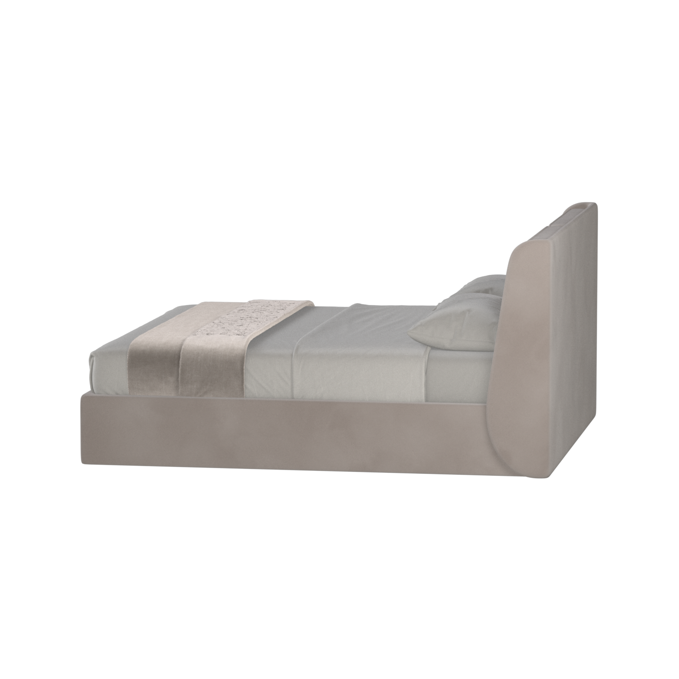 Lit double rembourré Ruby en tissu haut de gamme 
