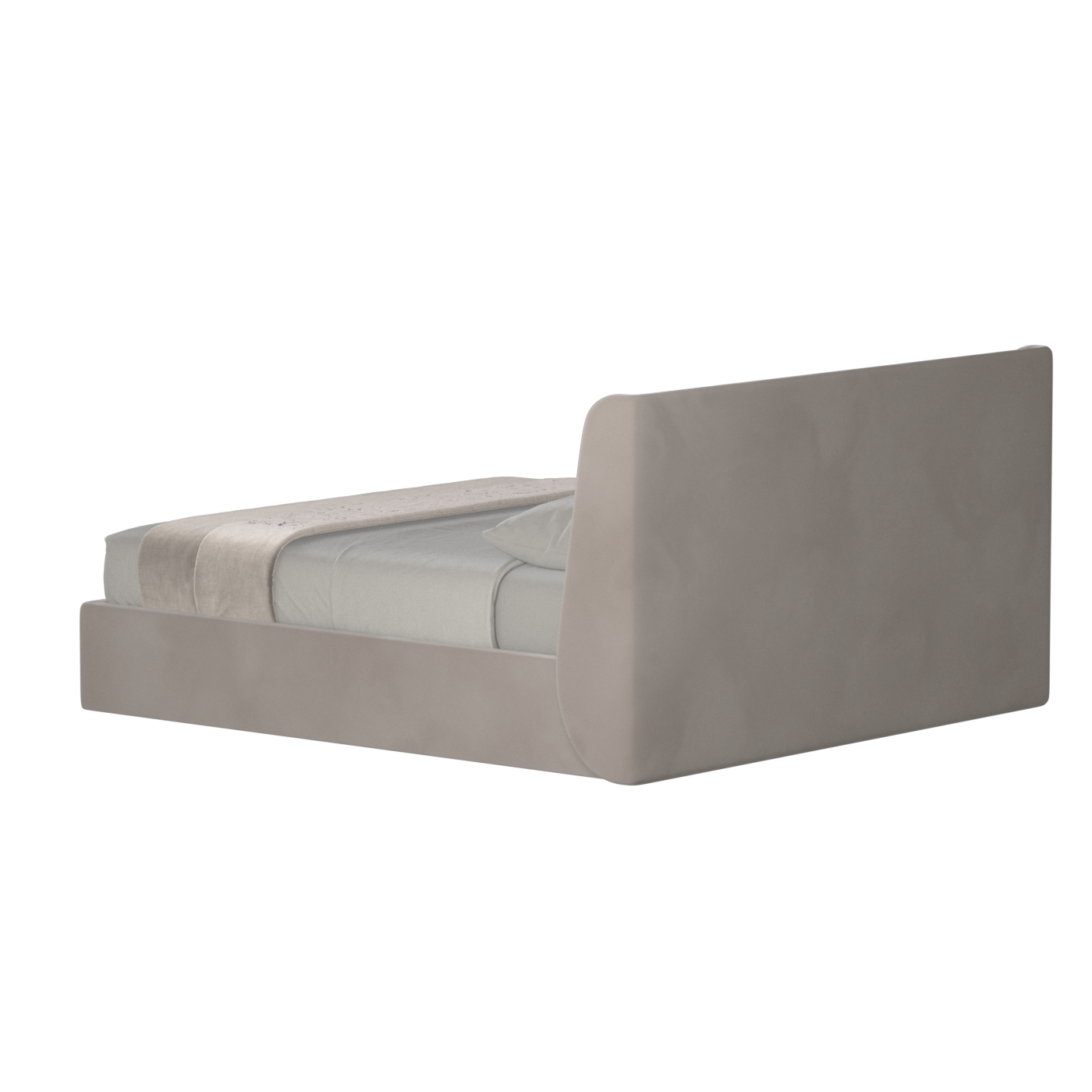 Lit double rembourré Ruby en tissu haut de gamme 