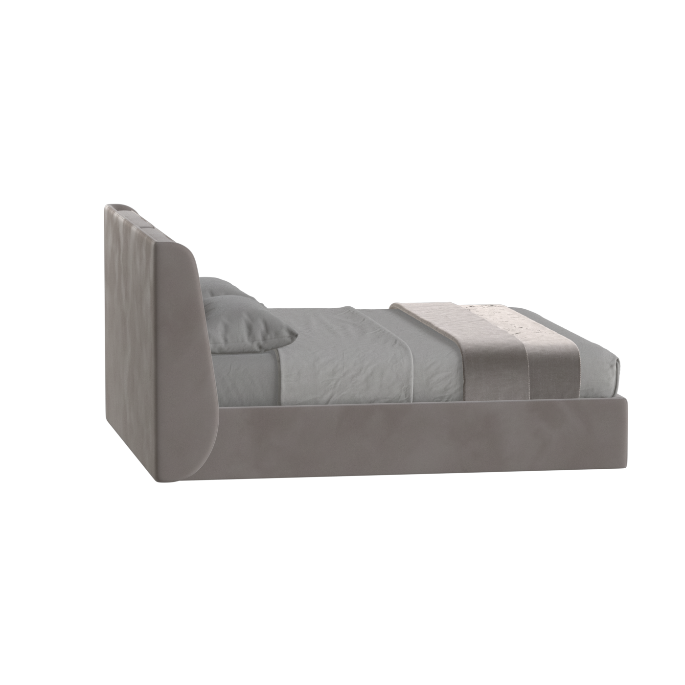 Lit double rembourré Ruby en tissu haut de gamme 