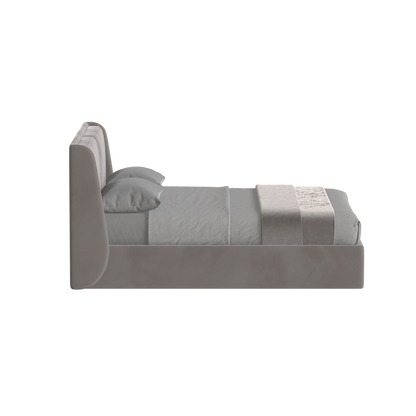 Lit double rembourré Ruby en tissu haut de gamme 