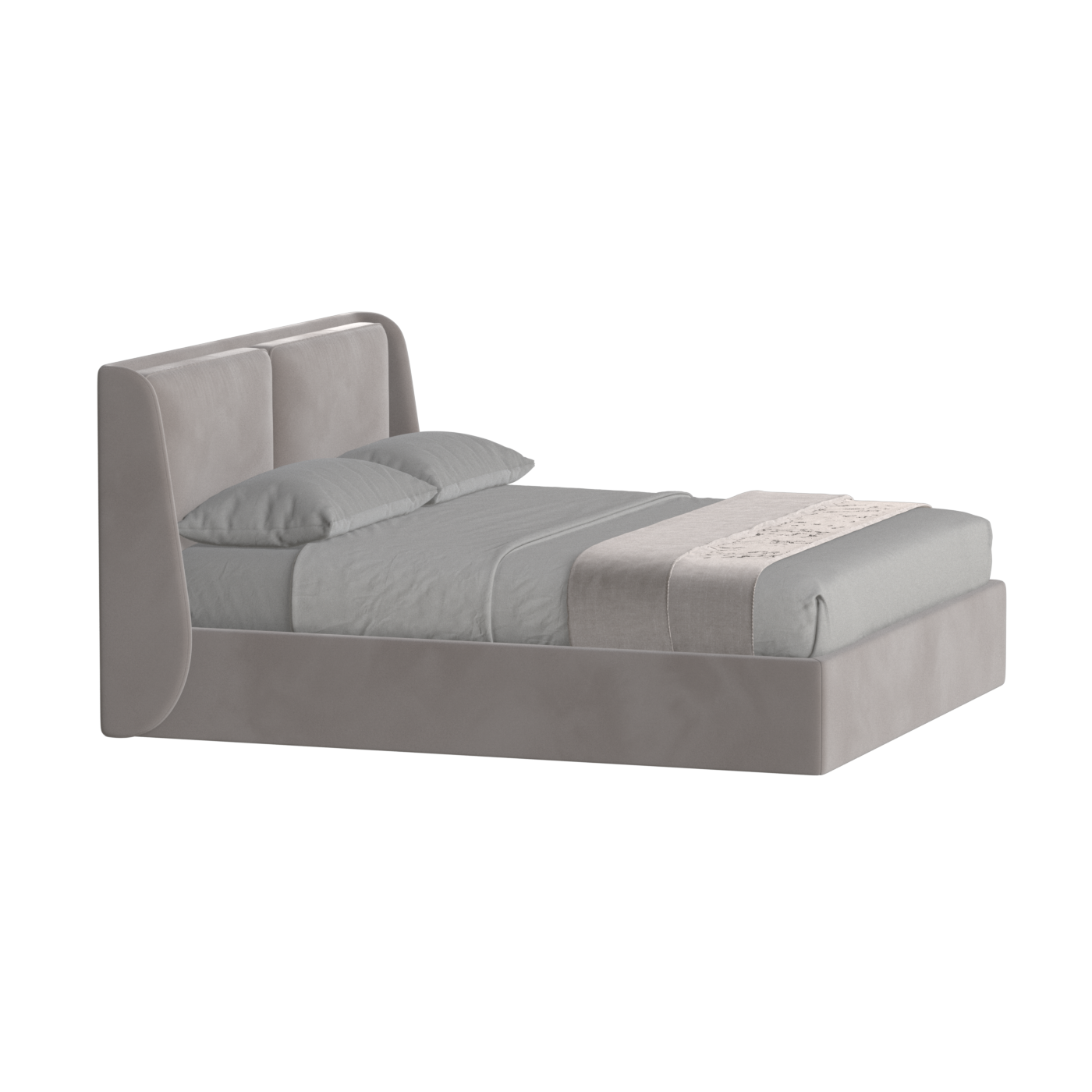 Lit double rembourré Ruby en tissu haut de gamme 