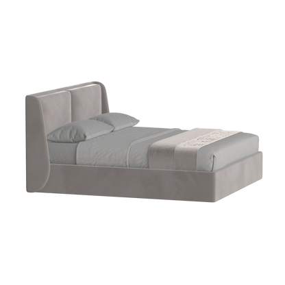 Lit double rembourré Ruby en tissu haut de gamme 