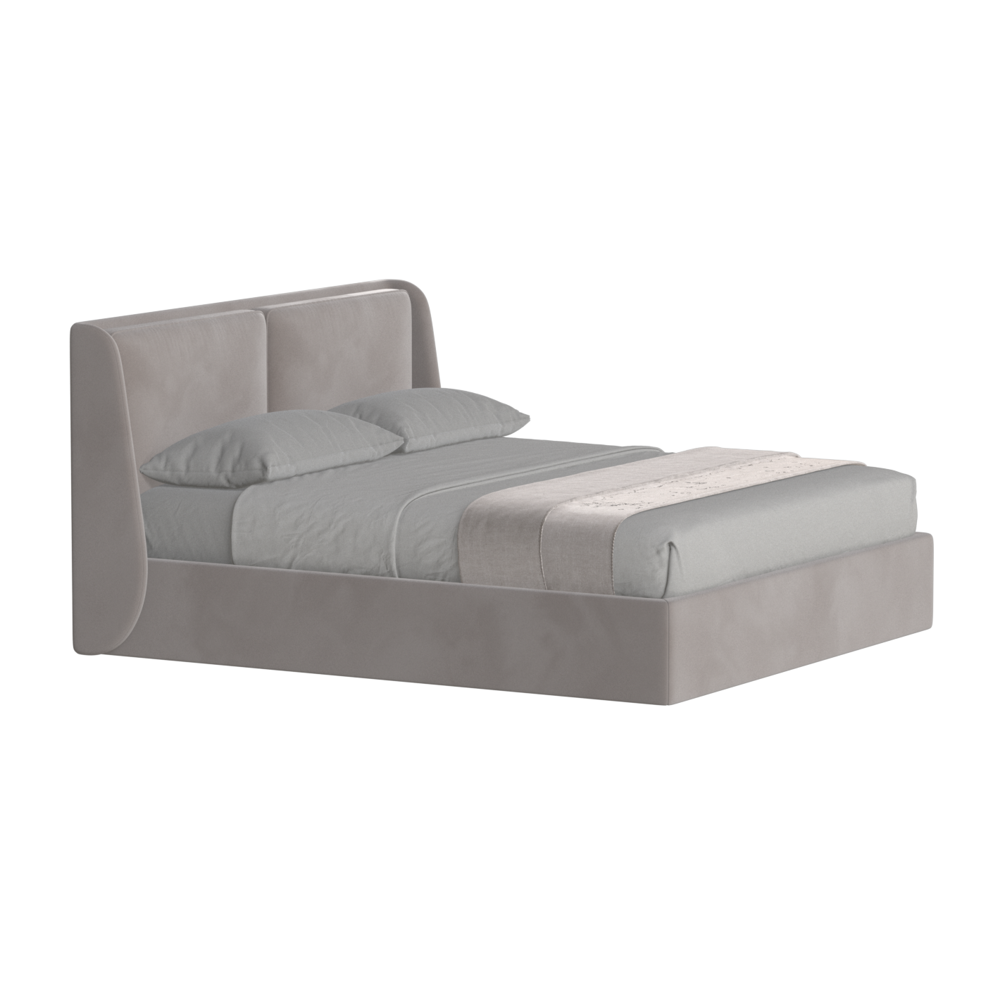 Lit double rembourré Ruby en tissu haut de gamme 