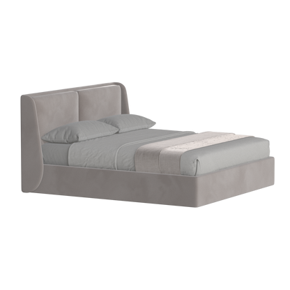 Lit double rembourré Ruby en tissu haut de gamme 