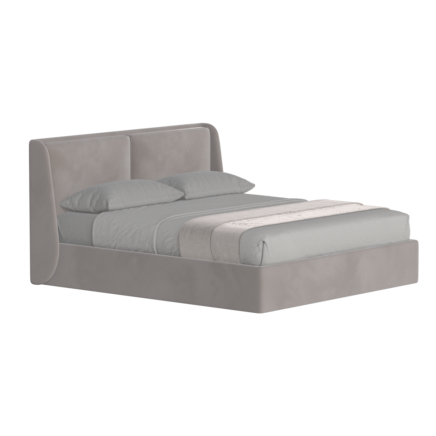 Lit double rembourré Ruby en tissu haut de gamme 