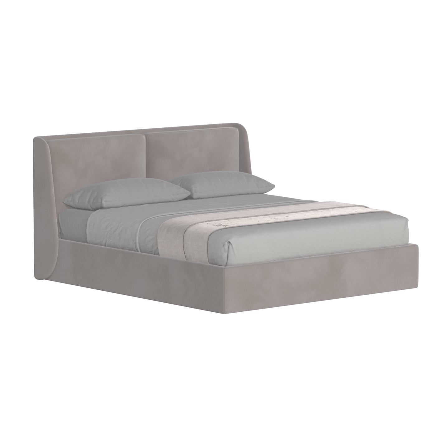 Lit double rembourré Ruby en tissu haut de gamme 