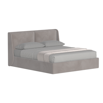 Lit double rembourré Ruby en tissu haut de gamme 