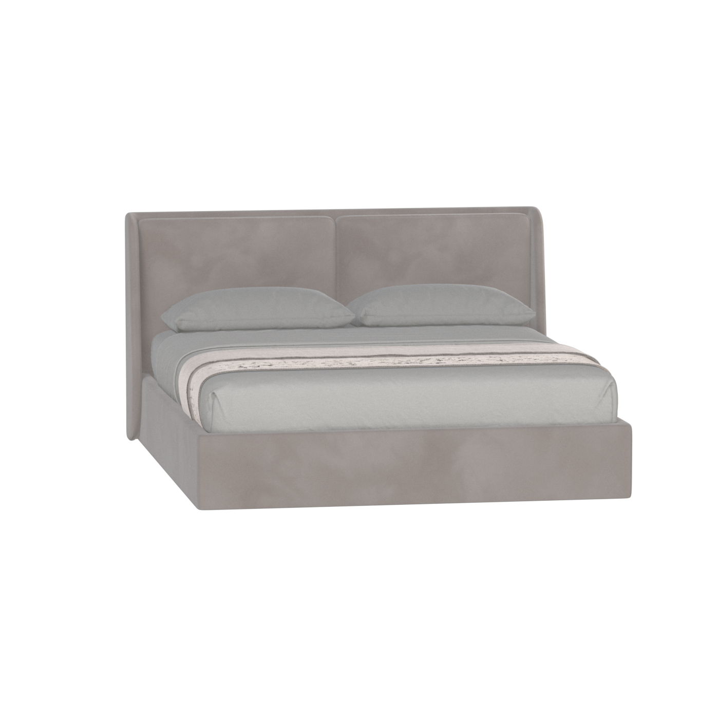 Lit double rembourré Ruby en tissu haut de gamme 