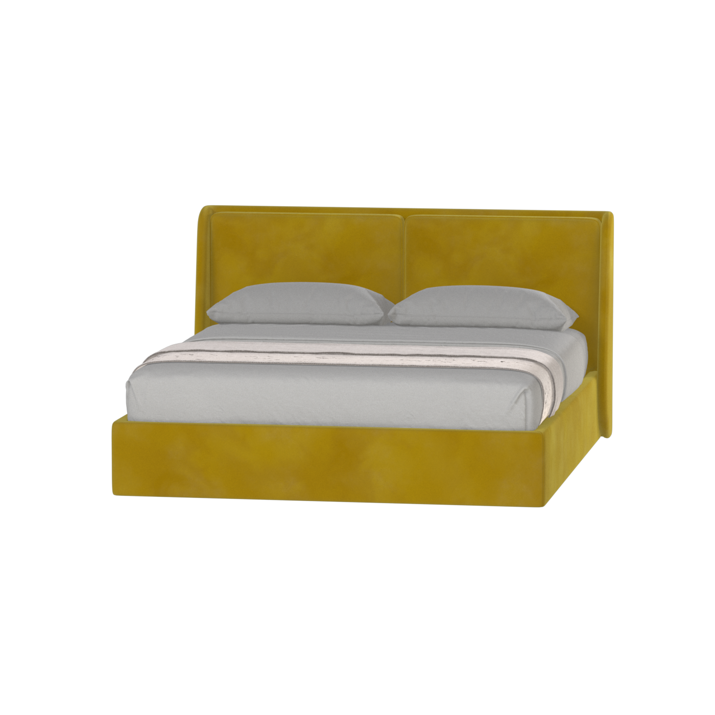 Lit double rembourré Ruby en tissu haut de gamme 